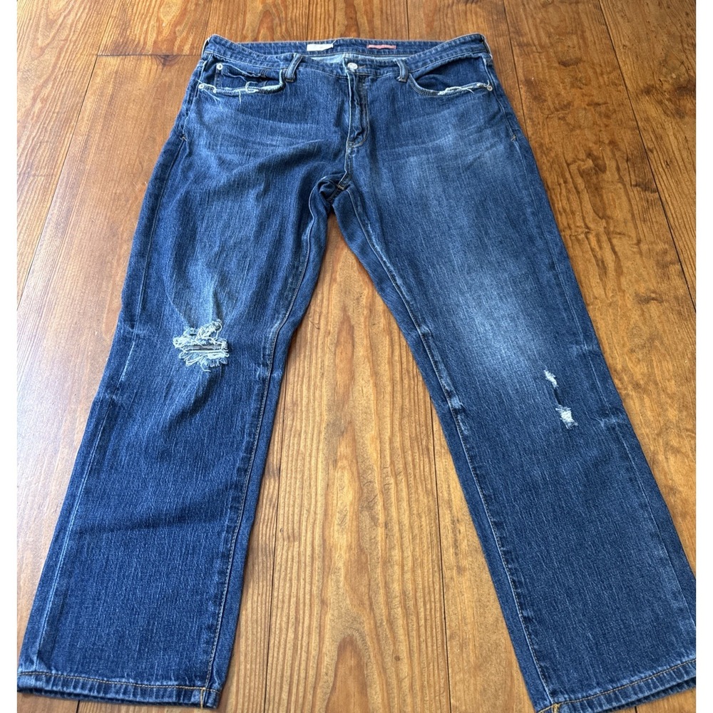 Anthropologie Pilcro Slim Boyfriend Crop Jeans 32 Petite